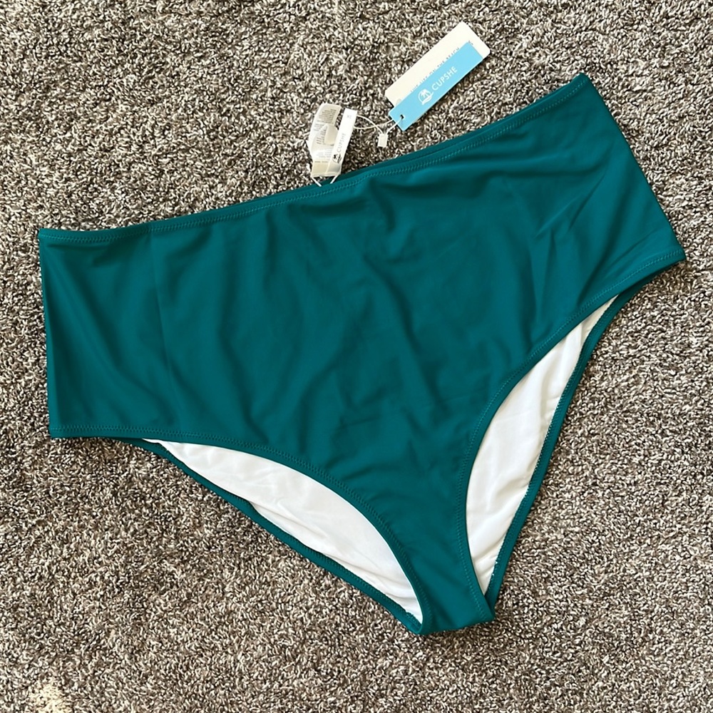 NWT Cupshe Teal Swimsuit Bikini Bottoms